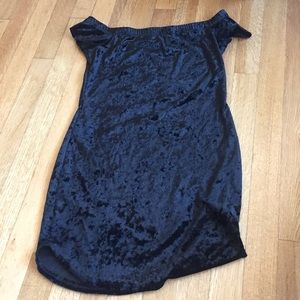 Black velvet mini dress